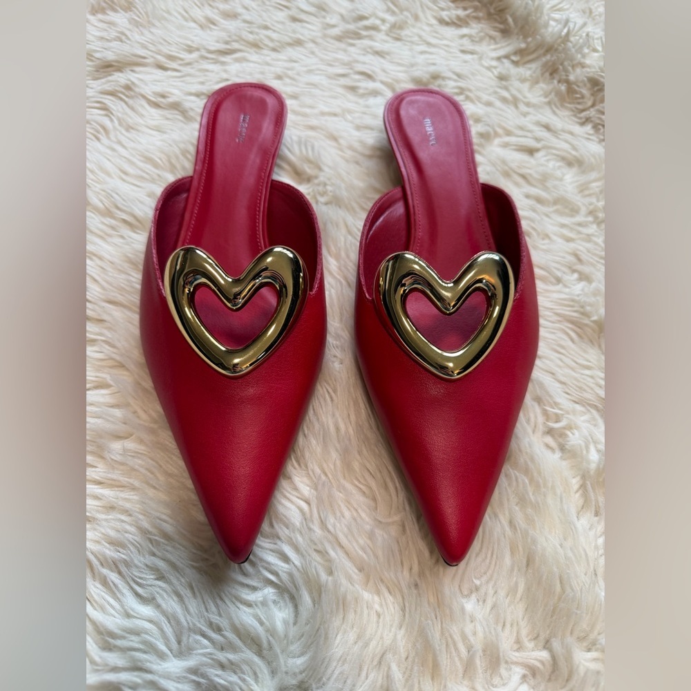 NWT Anthropologie Maeve Heart Mule Heels - Size 7 - Picture 3 of 6